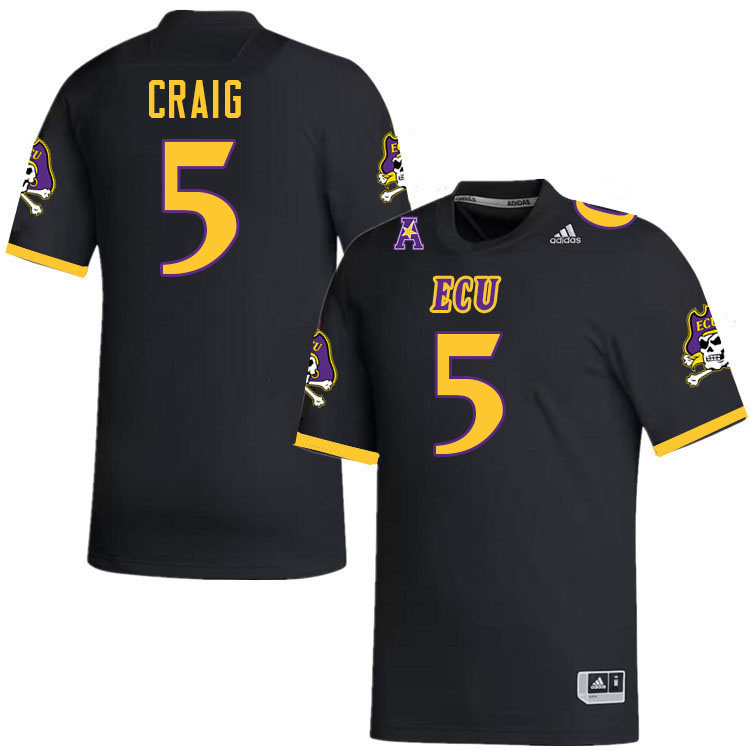 #5 Ryheem Craig East Carolina Pirates College Football Jersey Stitched-Black #5 Ryheem Craig East Carolina Pirates College Football Jersey Stitched-Black